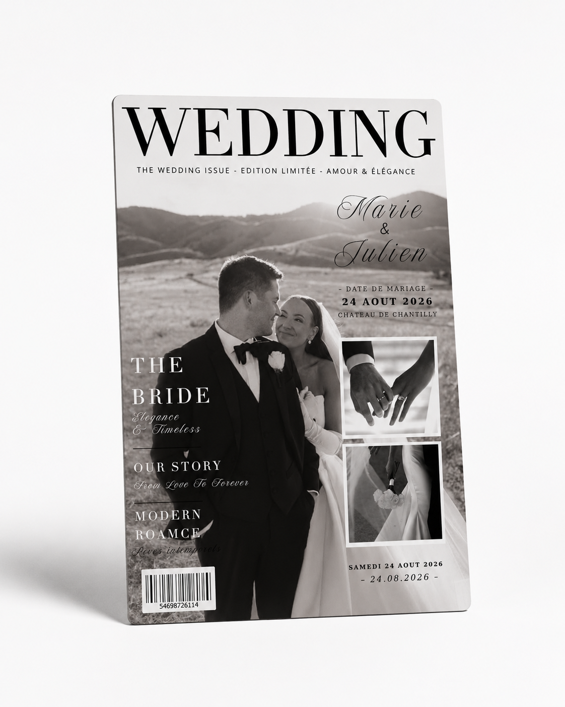 Plaque en aluminium - Wedding Black
