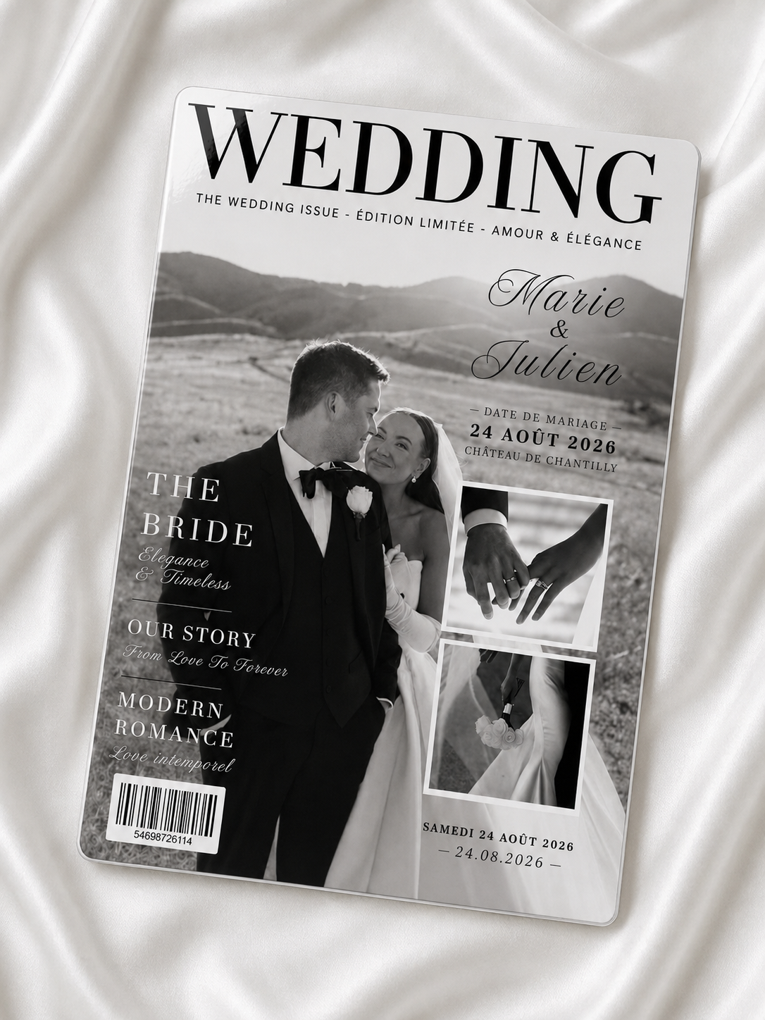 Plaque en aluminium - Wedding Black